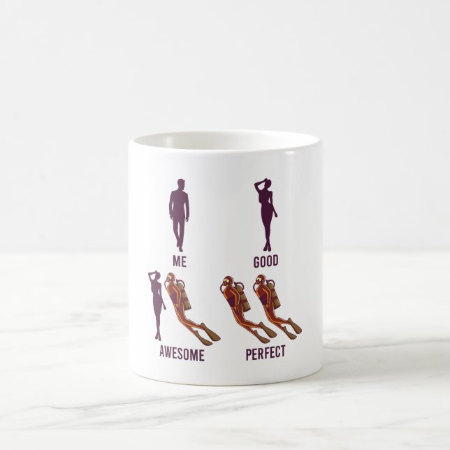 Diving Funny Scuba Diver Apparel Dive Instructor Coffee Mug (Center)