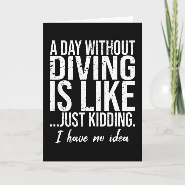 Diving funny sports gift idea card (Front)