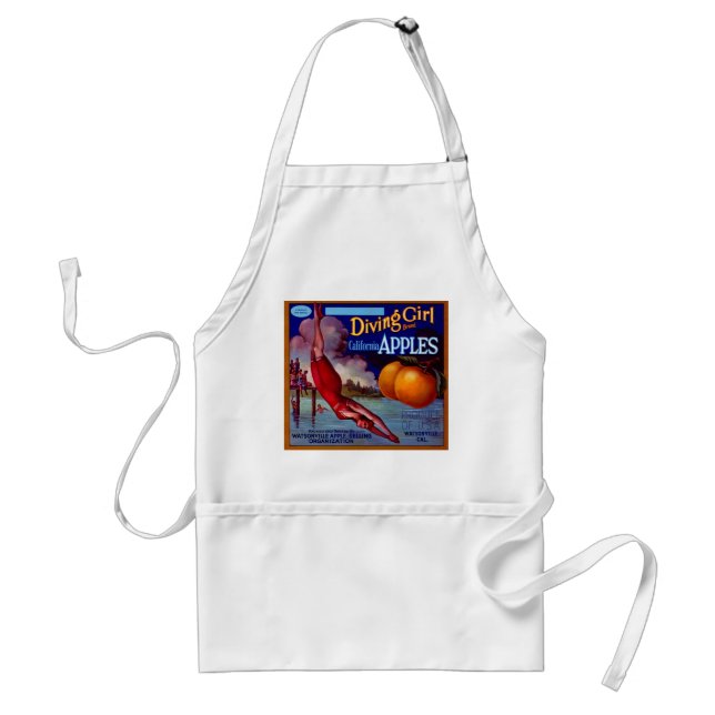 Diving Girl California Apples Standard Apron (Front)