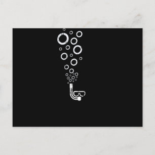 Diving goggles bubbles diver snorkelling postcard