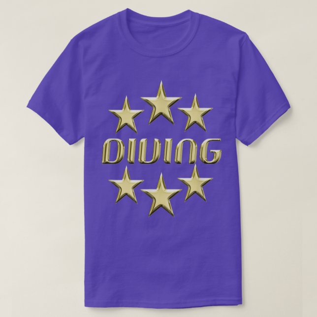 Diving Golden Stars T T-Shirt (Design Front)