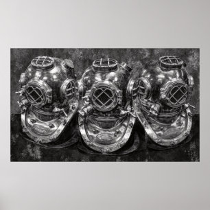 DIVING HELMETS POSTER