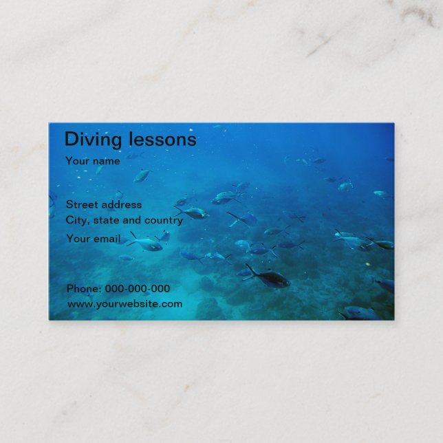 Diving in the sea business card (Front)