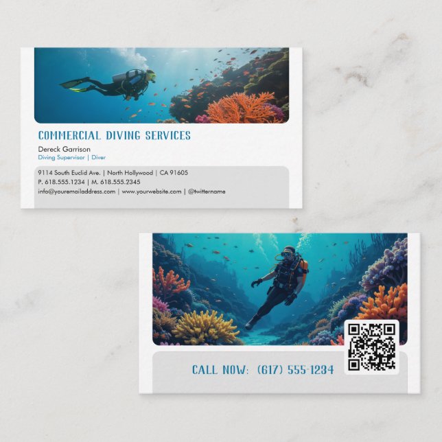 Diving Instructor | Frogman | Scuba Business Card (Front/Back)