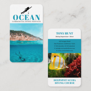 Diving Instructor   Frogman   Scuba Sports Business Card