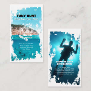 Diving Instructor   Frogman   Scuba Sports Business Card
