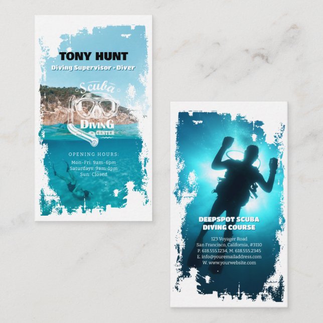Diving Instructor | Frogman | Scuba Sports Business Card (Front/Back)