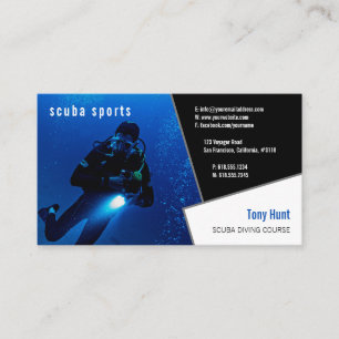Diving Instructor   Frogman   Scuba Sports Business Card