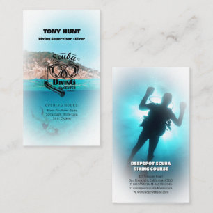 Diving Instructor   Frogman   Scuba Sports Business Card