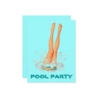 Diving Legs Retro Swimming Pool Party Invitations