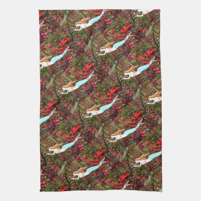 diving mermaids tea towel (Vertical)
