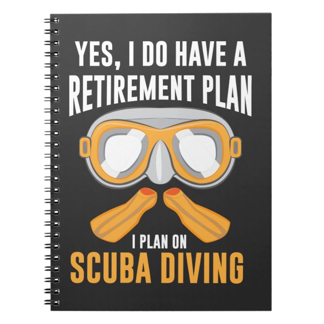 Diving Pensioner Gift Retirement Diver Notebook (Front)