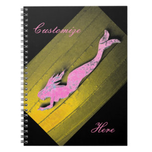 diving pink mermaid notebook