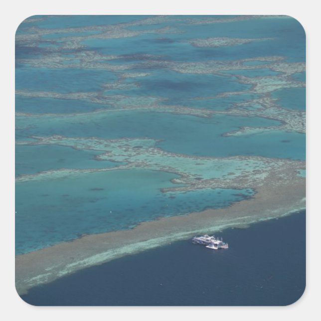 Diving platforms near reef, Great Barrier Square Sticker (Front)