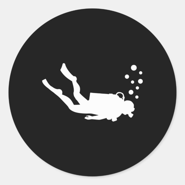 Diving Scuba Diver Classic Round Sticker (Front)