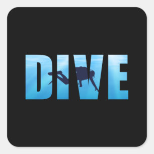 Diving Scuba Diving Dive Diver Funny Sea Gift Idea Square Sticker