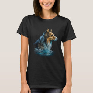 Diving Sheltie and Swimming Water Shetland Sheepdo T-Shirt
