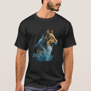 Diving Sheltie and Swimming Water Shetland Sheepdo T-Shirt