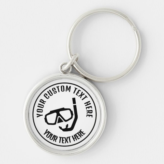 Diving Snorkel Icon Custom Keychain (Front)
