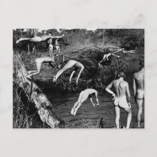 Diving Soldiers Postcard