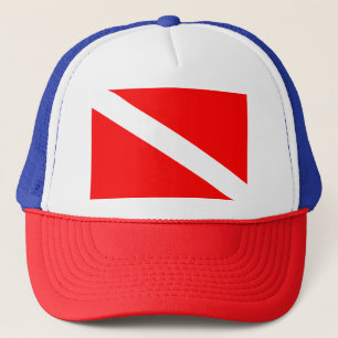 Diving sport, American Diver Down Flag SCUBA Trucker Hat