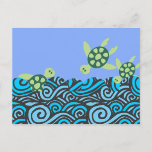 Diving Turtles Postcard