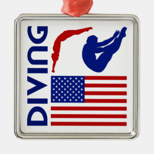 Diving United States Metal Tree Decoration