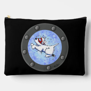 Diving Westie Porthole Accessory Pouch