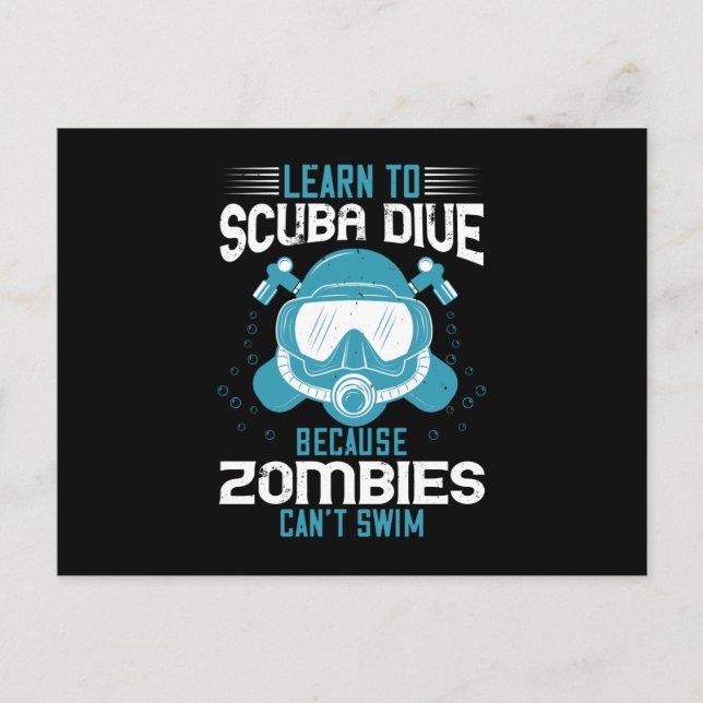 Diving - Zombies Can't Swim Learn Diving Postcard (Front)
