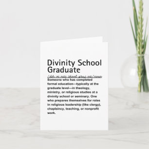 Divinity school graduate card
