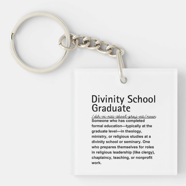 Divinity school graduate key ring (Front)