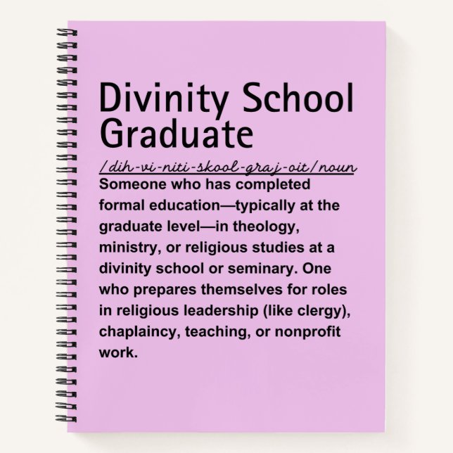 Divinity school graduate notebook (Front)