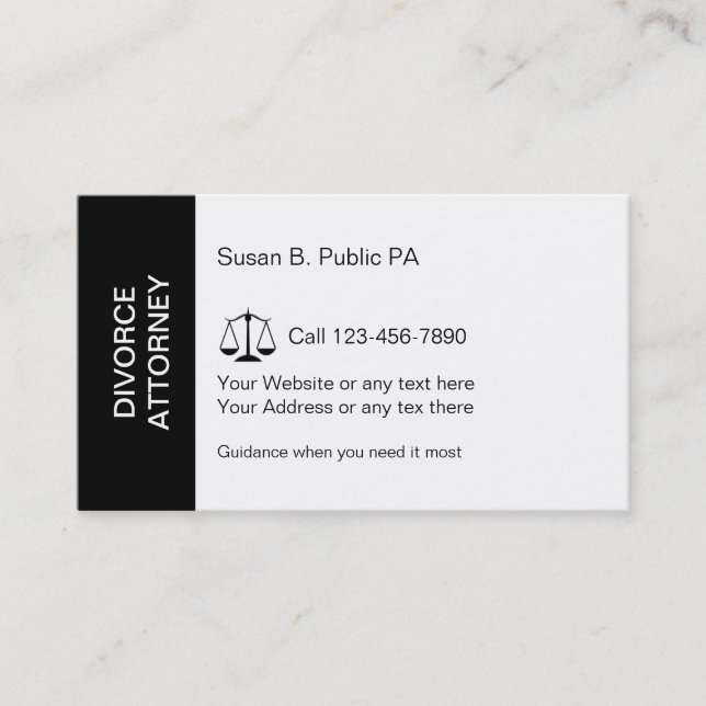 Divorce Attorney Business Cards (Front)