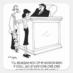 Divorce Cartoon 6485 Square Sticker