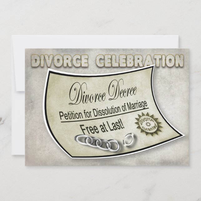 DIVORCE CELEBRATION INVIATION - DECREE INVITATION (Front)