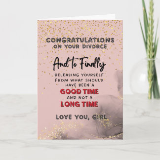 Divorce Congratulations Card - Releasing Yourself