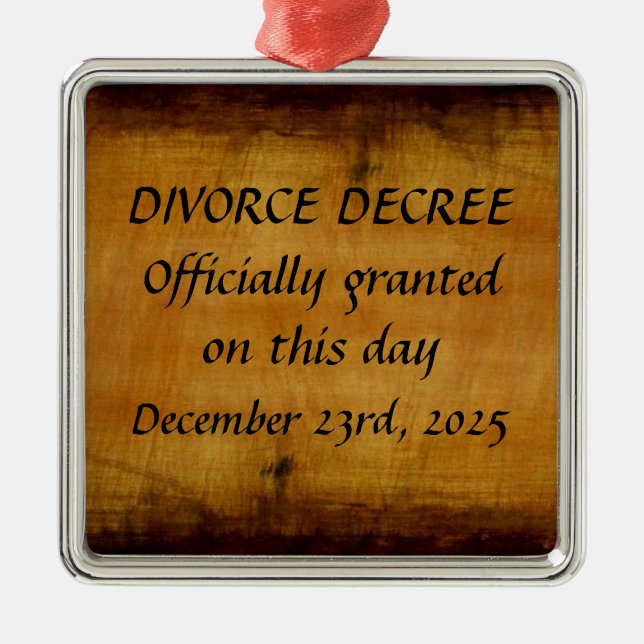 Divorce Decree Custom Metal Tree Decoration (Front)