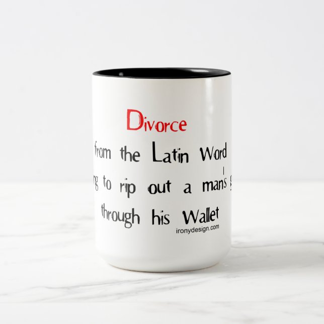 Divorce from the Latin word meaning Two-Tone Coffee Mug (Center)