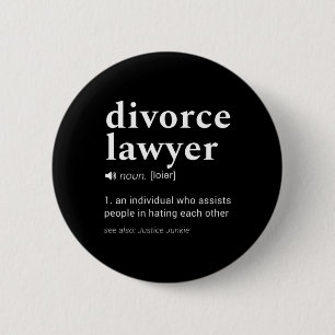 Divorce Lawyer' Gag Dictionary Definition Design 6 Cm Round Badge