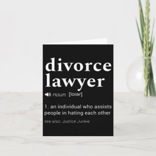 Divorce Lawyer' Gag Dictionary Definition Design Card