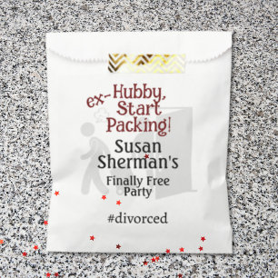 Divorce Party Celebration Ex Hubby Start Packing Favour Bags