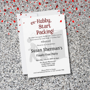 Divorce Party Celebration Ex Hubby Start Packing Invitation