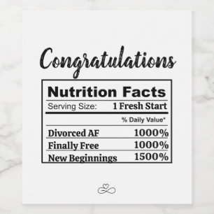 Divorce Party Funny AF New Beginnings Finally Free Wine Label