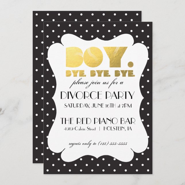 Divorce Party Invitation - Boy Bye (Front/Back)