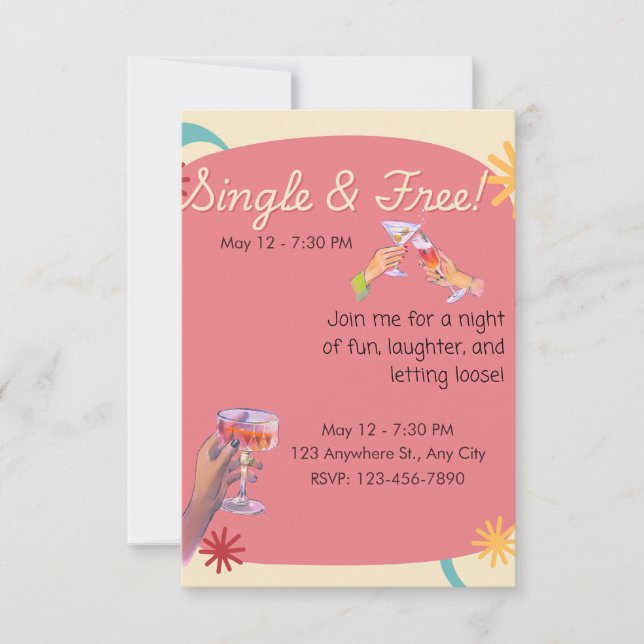 Divorce Party Invitation I'm free (Front)