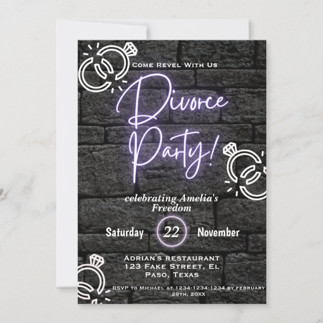 Divorce party invites: Celebrating freedom Invitation (Front)