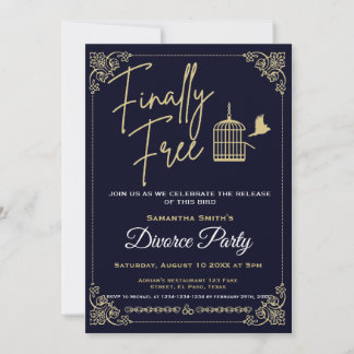 Divorce party invites: Finally free, Humourous. Invitation