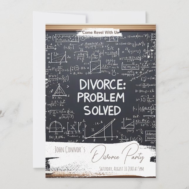 Divorce party invites: Problem solved, QR code Invitation (Front)