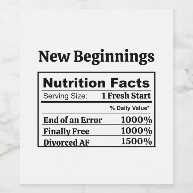 Divorce Party Newly Single AF Finally Free Funny Wine Label (Single Label)