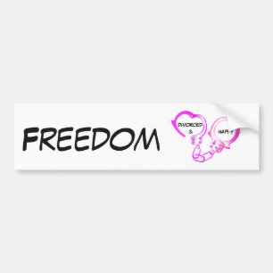 Divorced freedom and happiness bumper sticker